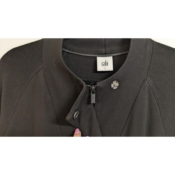 CAbi # 3351 "Tailor" Ponte Full Zip Black Coat w/Back Sweater Knit Size Small - Picture 12 of 15